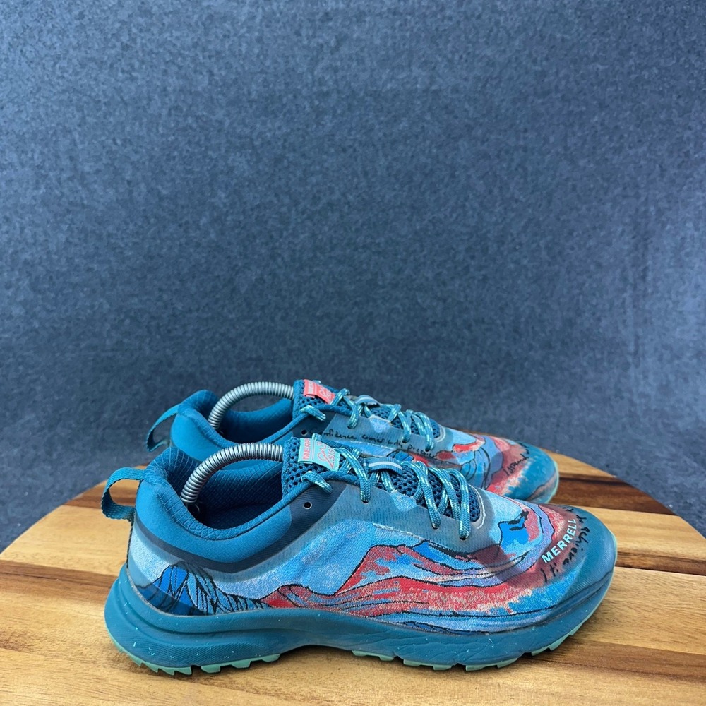 Womens Merrell Antora Trail Sisters Blue Running Hiking Sneakers Shoes Size 7